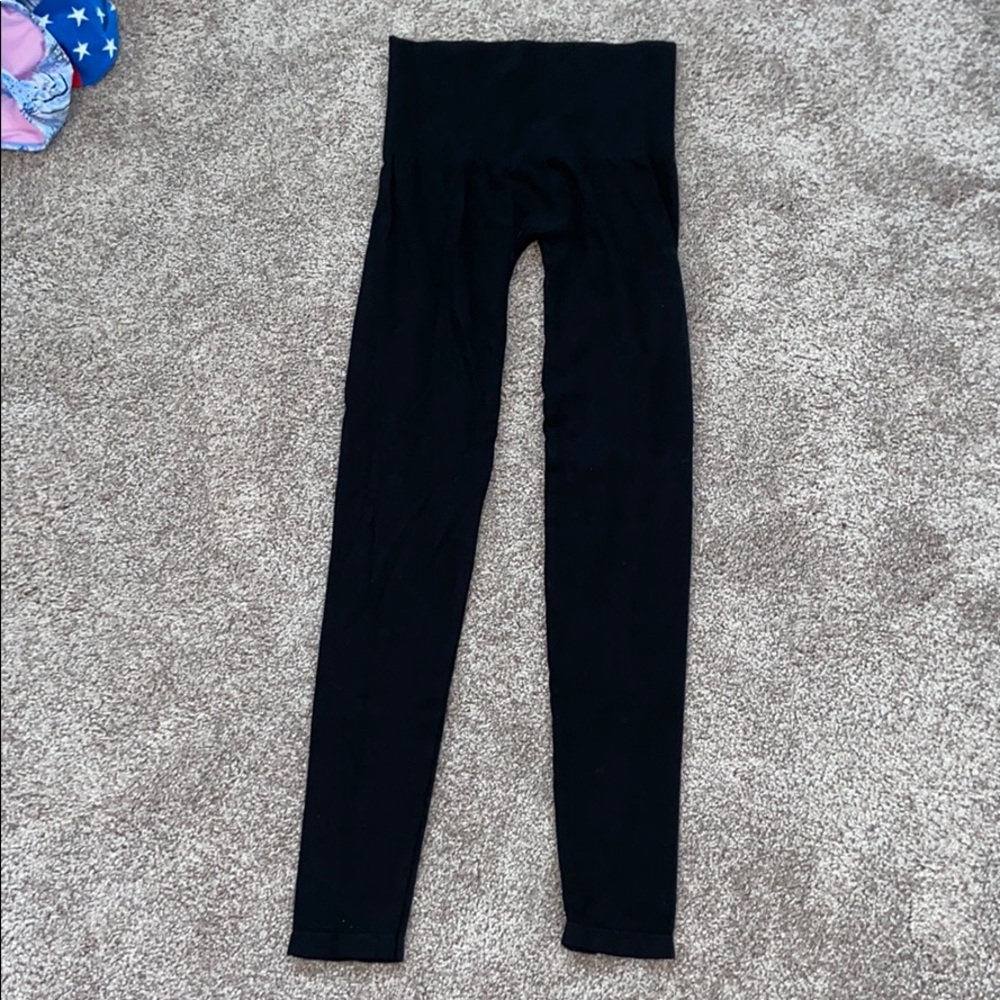 Black cotton leggings high waisted